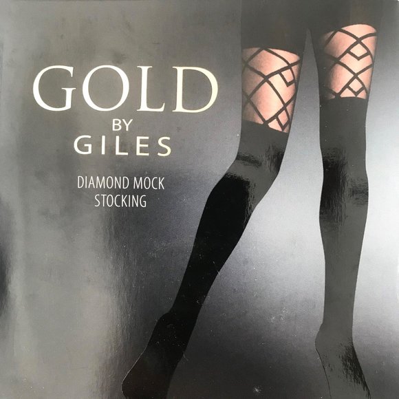 Gold by Giles Accessories - New Sexy British made Black Diamond Mock pantyhose